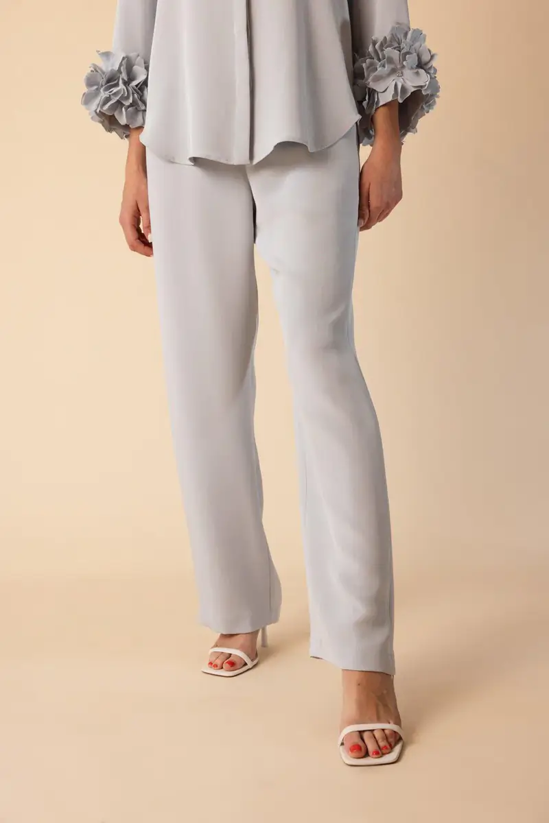 CATHERINE REGEHR Classic Pull On Pant - Silver Blue | Thumbnail 3