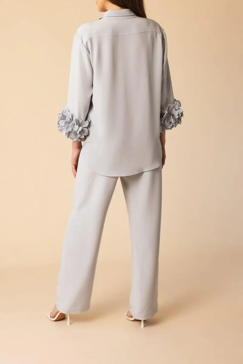 CATHERINE REGEHR Classic Pull On Pant - Silver Blue | Thumbnail 4