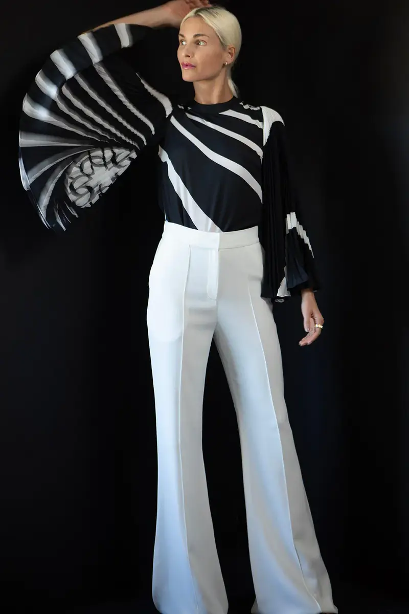 Elie Saab Crepe Pant - Optic | Thumbnail 2 Elie Saab Crepe Pant - Optic | Thumbnail 2