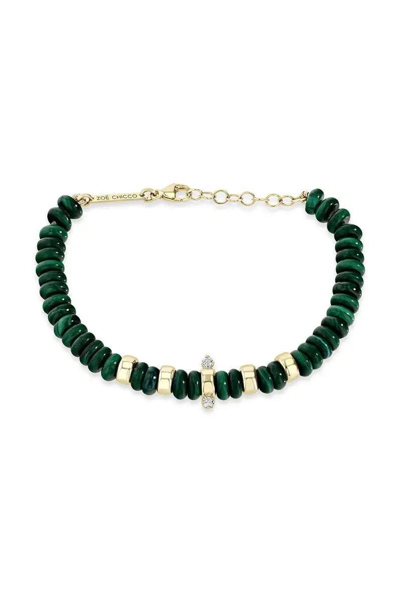 Zoë Chicco Diamond Malachite Beaded Bracelet