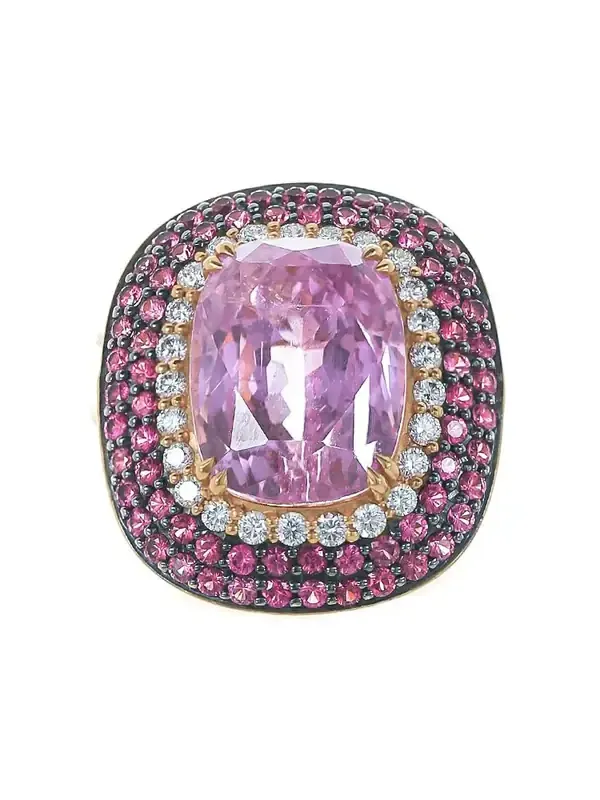 ALEXANDER LAUT Diamond Ruby Kunzite Ring