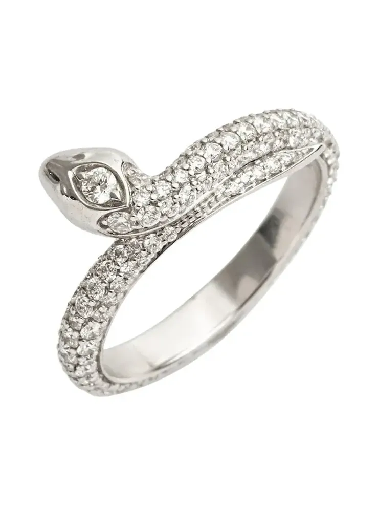 Diamond Snake Bookend Ring