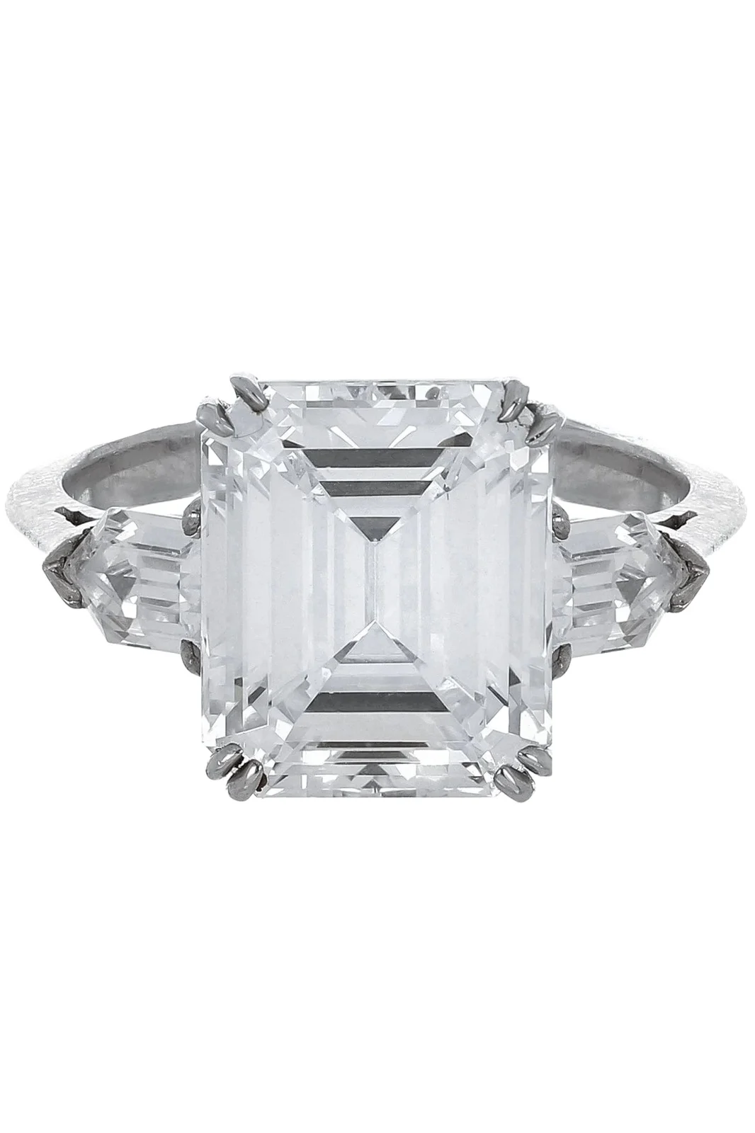 FANTASIA by DESERIO Emerald Cut Three Stone Ring