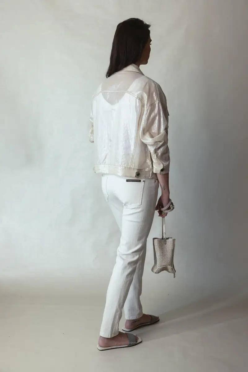 Brunello Cucinelli Five Pocket Skinny Jean - Oat | Thumbnail 3