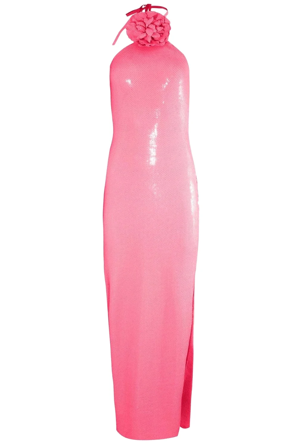 Rodarte Flower Detail Sequin Halter Gown