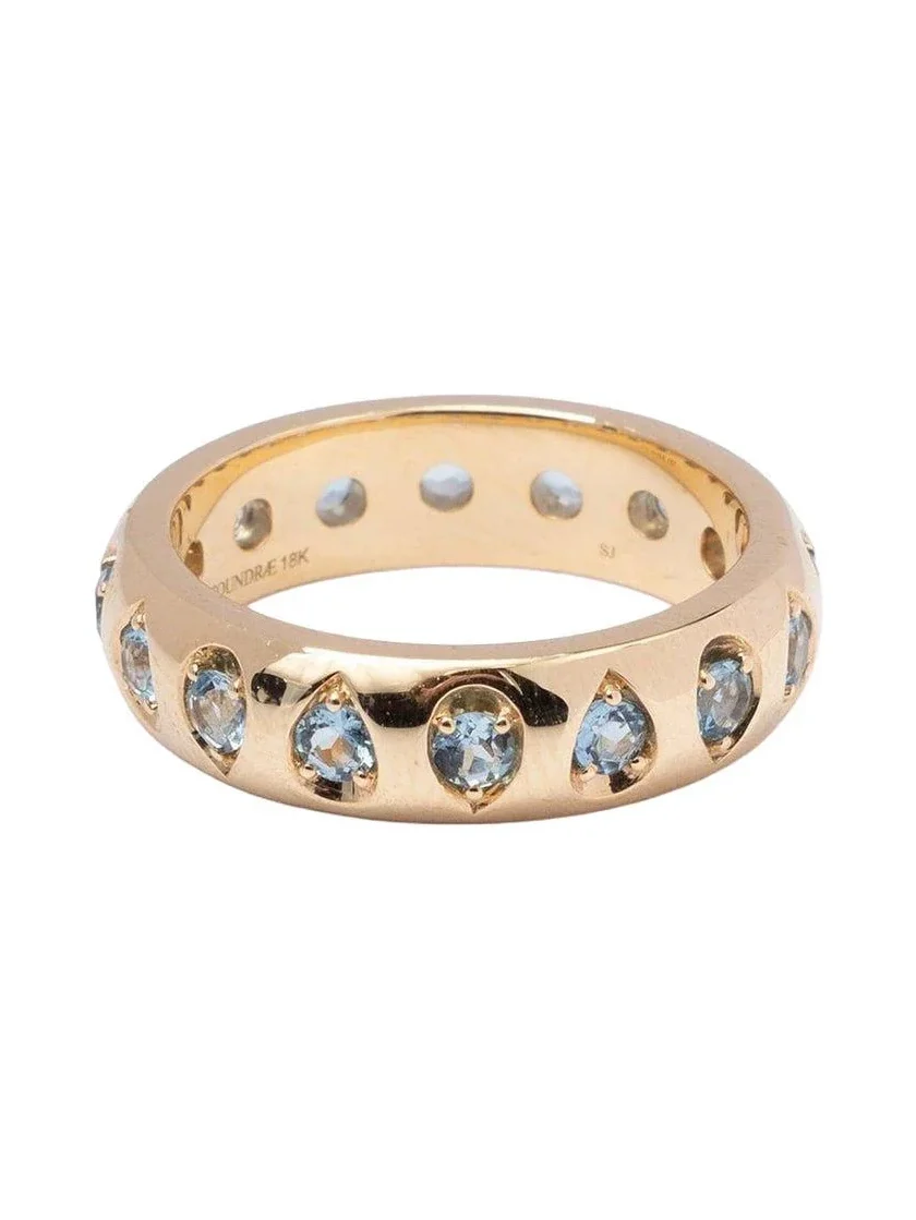 Foundrae Forever And Always A Pair - Love Aquamarine Gemstone Band