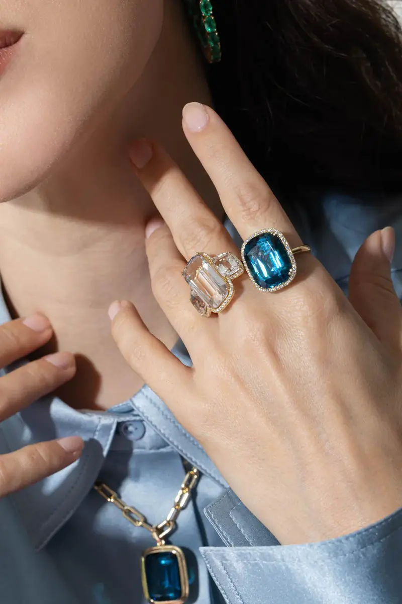 GOSHWARA Gossip Blue Topaz Diamond Ring | Thumbnail 2 GOSHWARA Gossip Blue Topaz Diamond Ring | Thumbnail 2