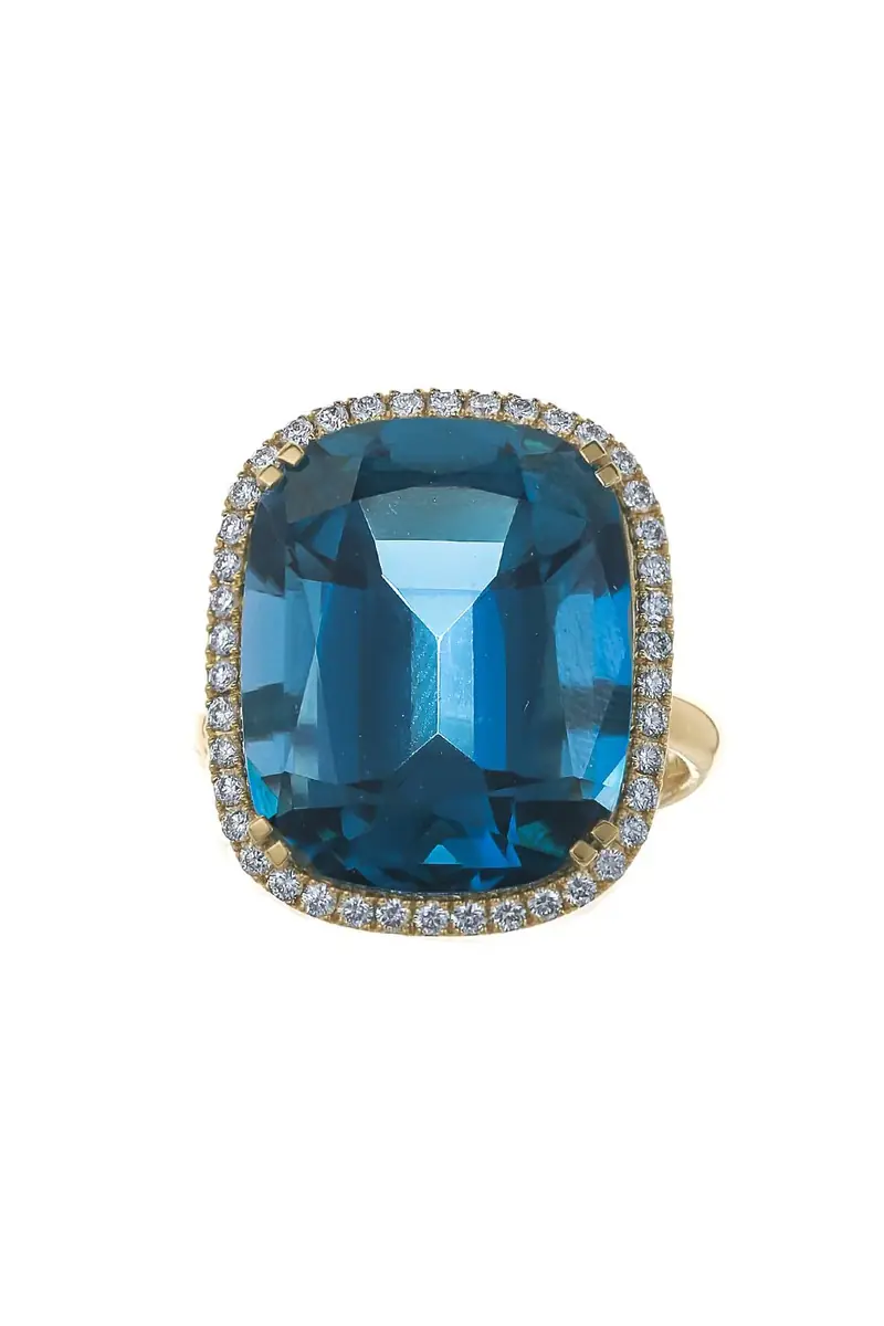 Gossip Blue Topaz Diamond Ring