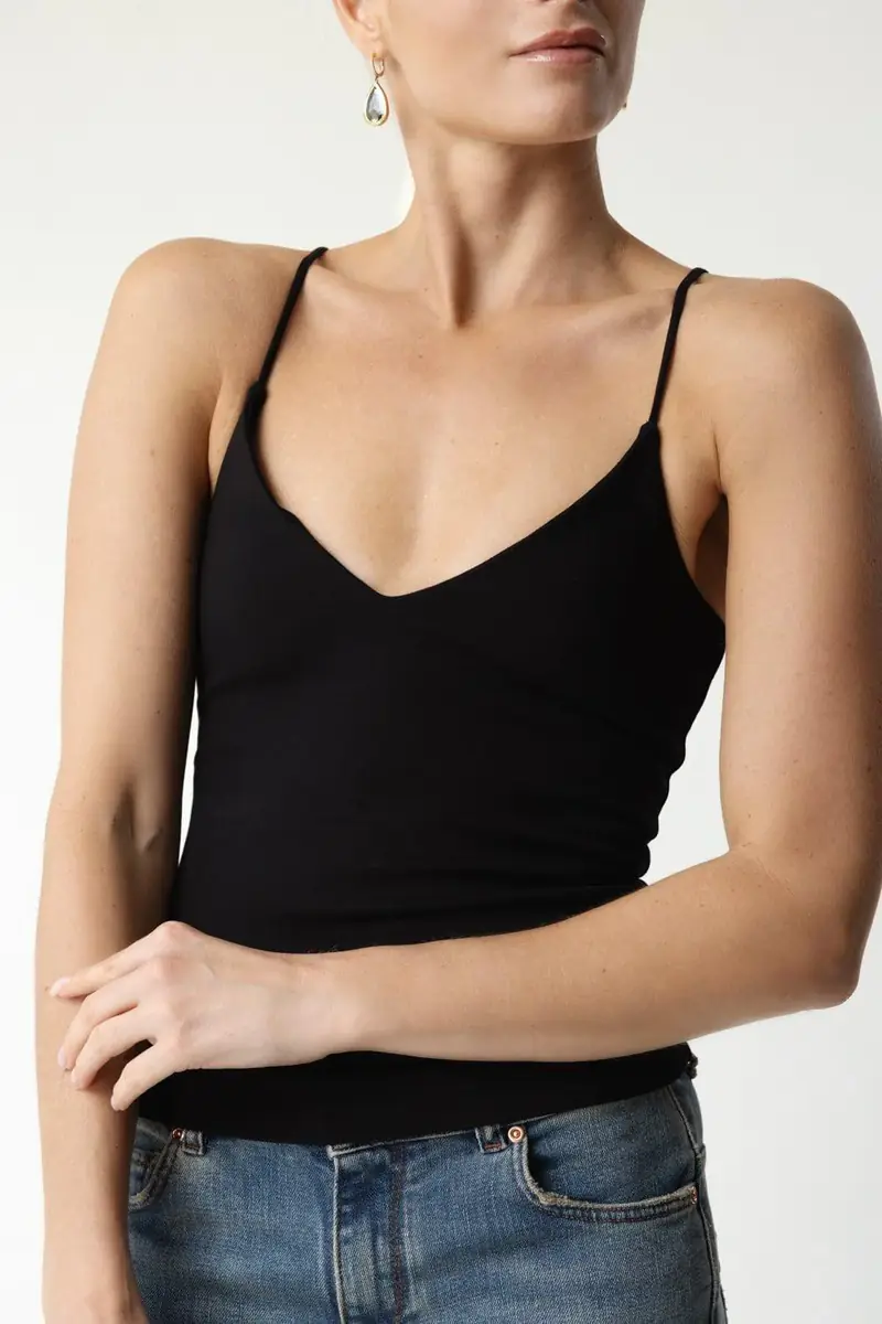 rag & bone Irina Vee Cami - Black | Thumbnail 3