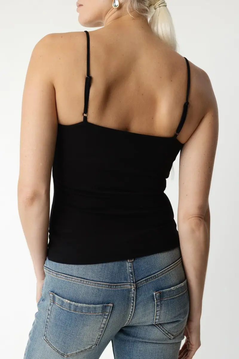 rag & bone Irina Vee Cami - Black | Thumbnail 4