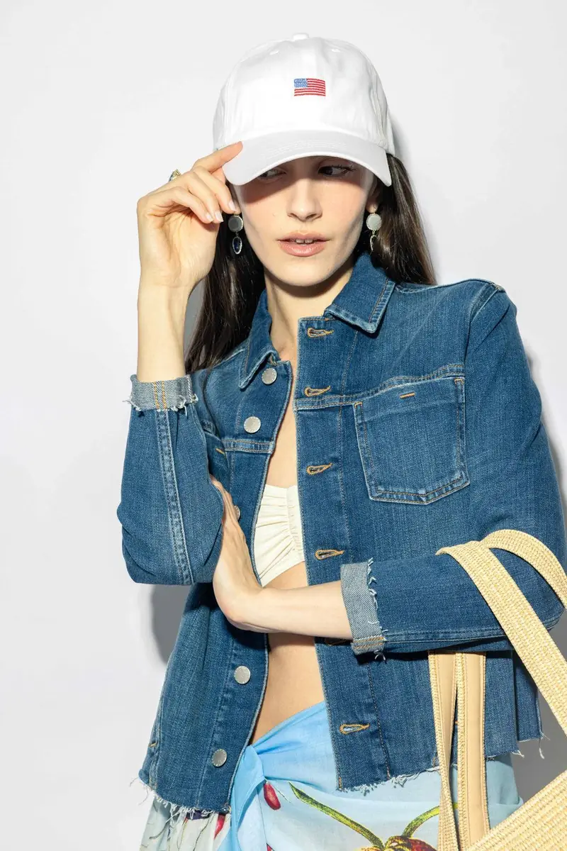L'Agence Janelle Raw Denim Jacket | Thumbnail 2