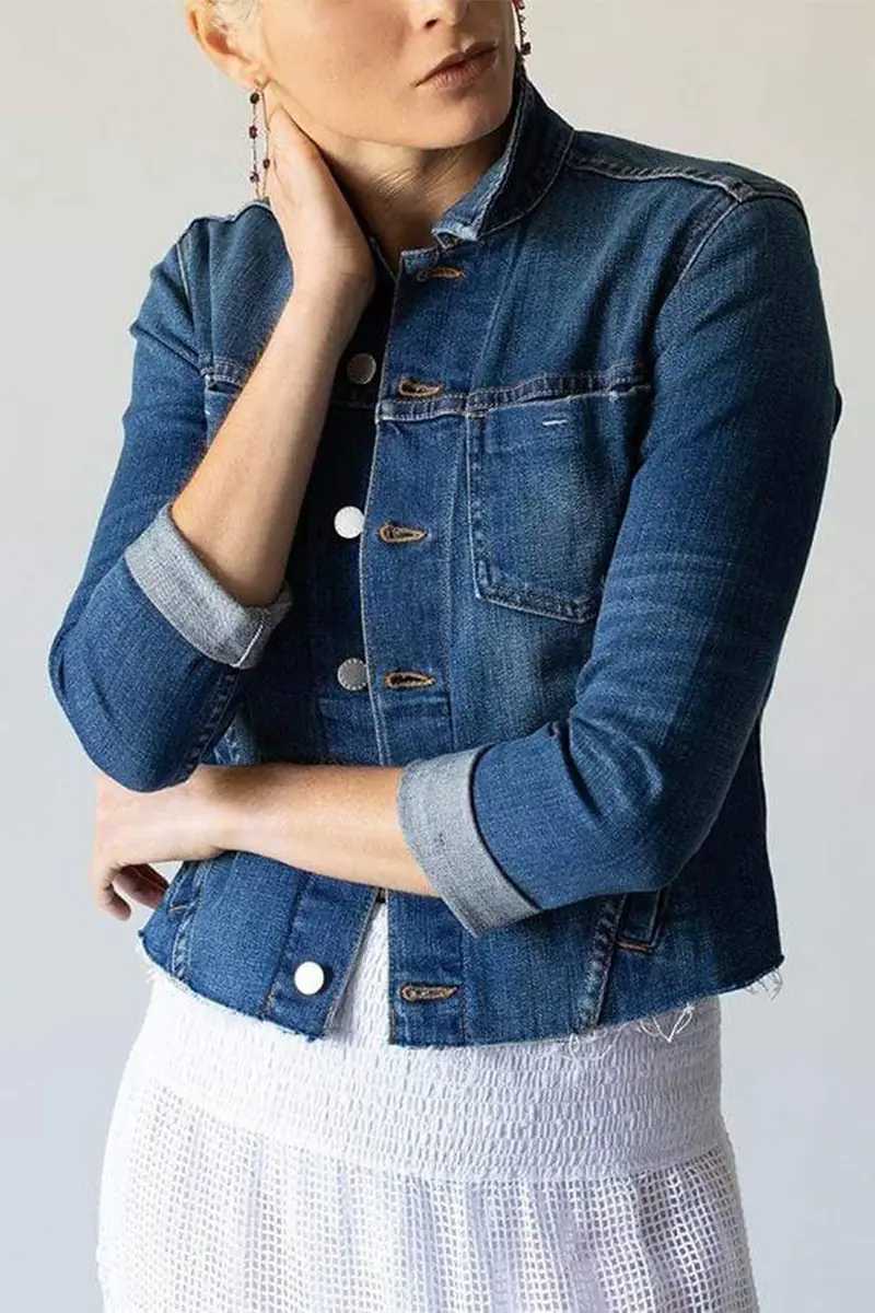 L'Agence Janelle Raw Denim Jacket | Thumbnail 4