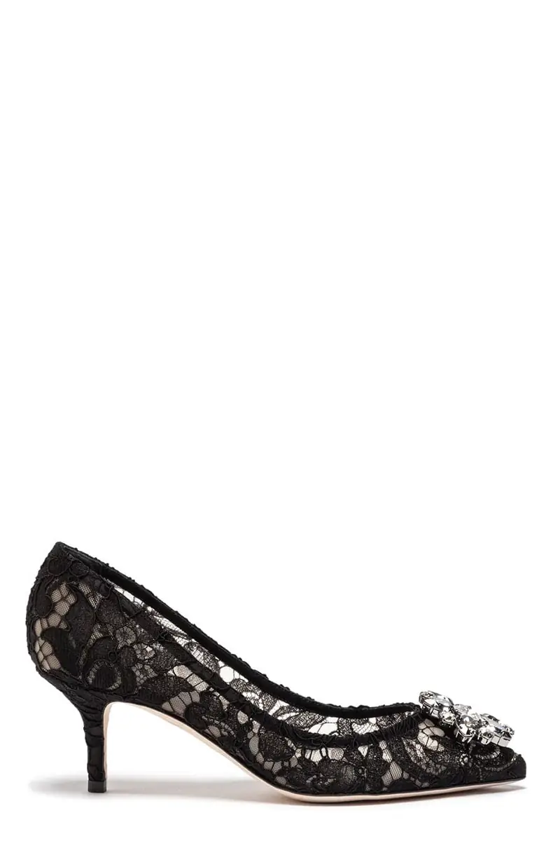 Dolce & Gabbana Lace Heel With Brooch | Image 1 Dolce & Gabbana Lace Heel With Brooch | Image 1