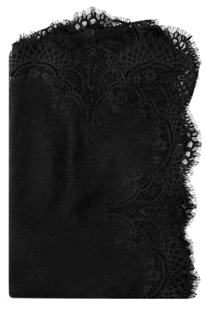 JANAVI INDIA Lace Scarf - Black | Image 1 JANAVI INDIA Lace Scarf - Black | Image 1