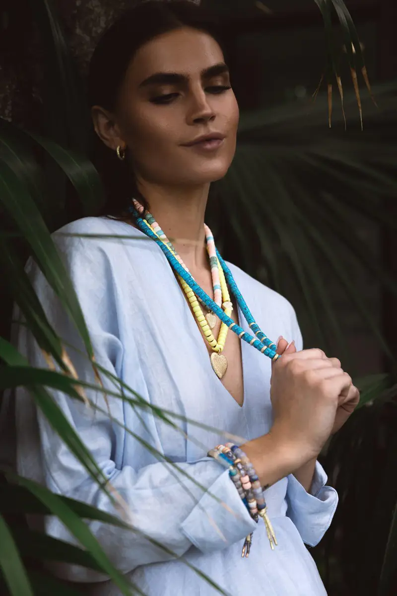 Carolina Bucci Long Forte Beads Cord - Storm | Thumbnail 2 Carolina Bucci Long Forte Beads Cord - Storm | Thumbnail 2