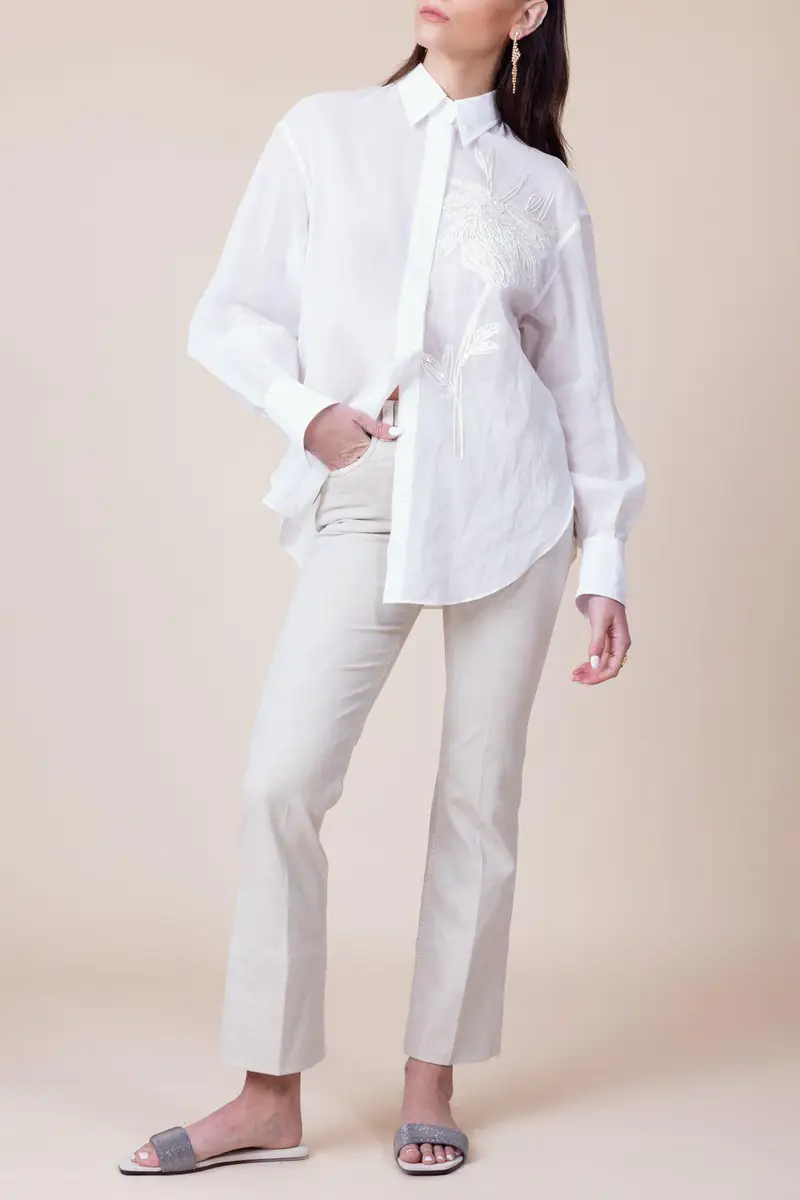 Brunello Cucinelli Long Sleeve Magnolia Blouse | Thumbnail 4