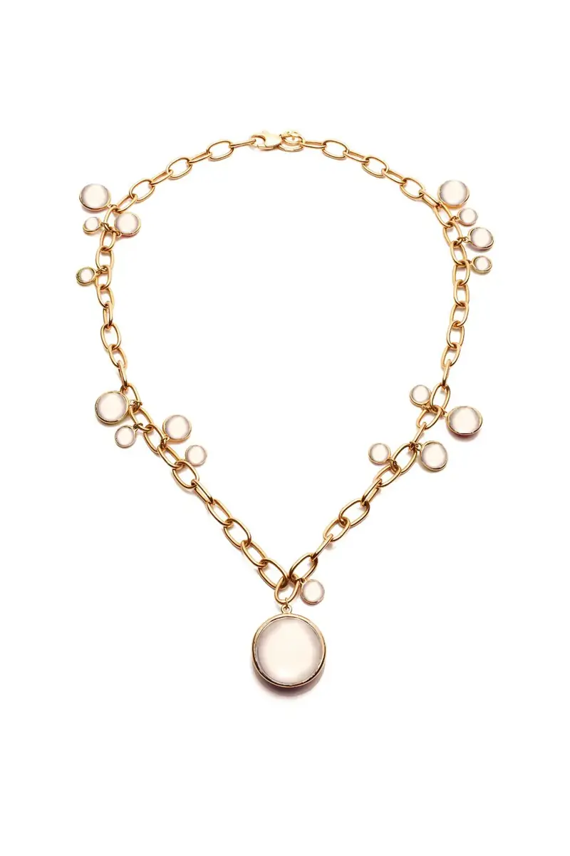 GOSHWARA Mischief Moon Quartz Disc Necklace | Image 1 GOSHWARA Mischief Moon Quartz Disc Necklace | Image 1