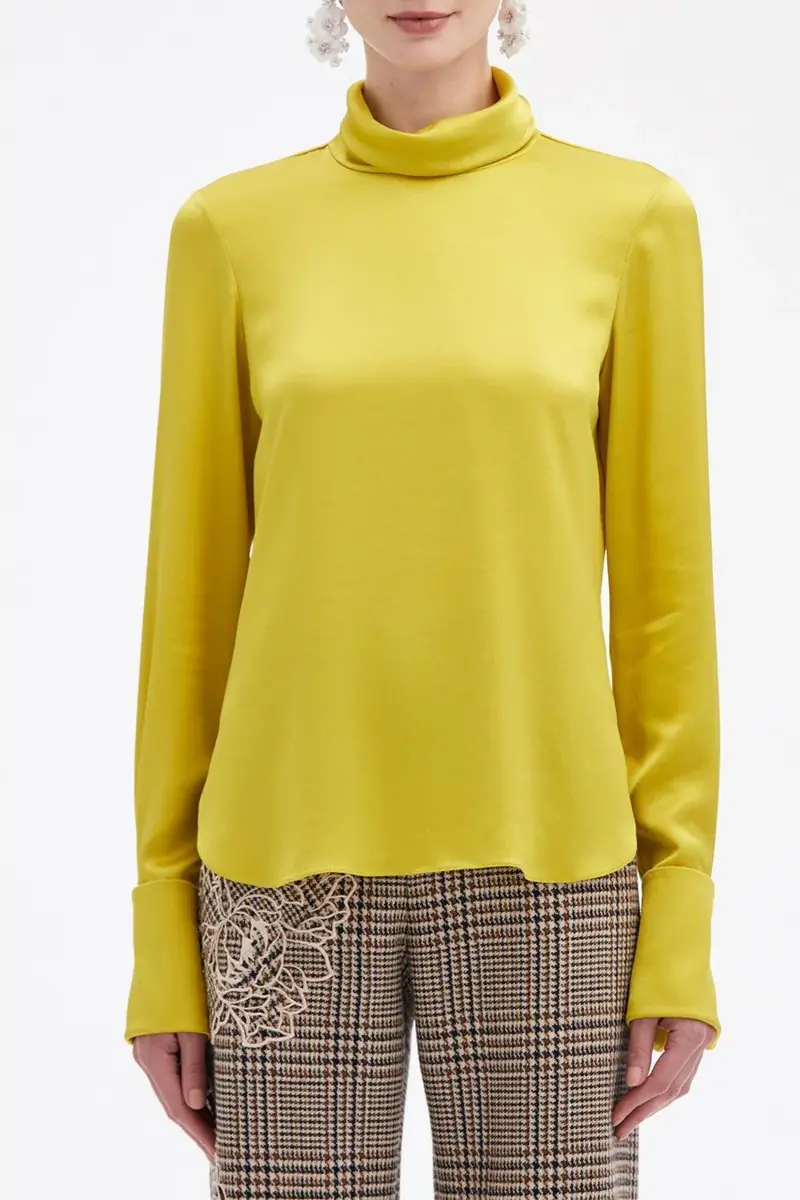 Oscar de la Renta Mock Neck Blouse | Thumbnail 3