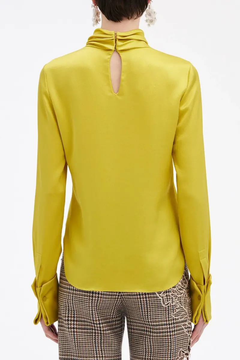 Oscar de la Renta Mock Neck Blouse | Thumbnail 6