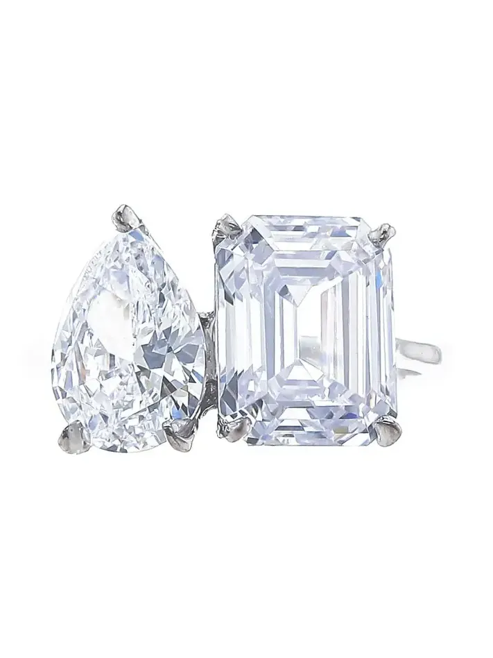 Moi et Toi Emerald Pear Ring