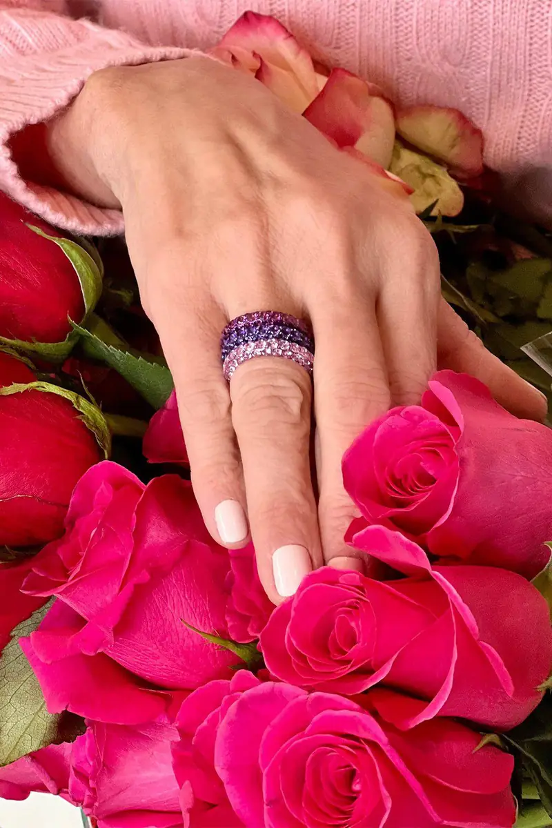 GRAZIELA Pink Sapphire 3 Sided Ring | Thumbnail 4