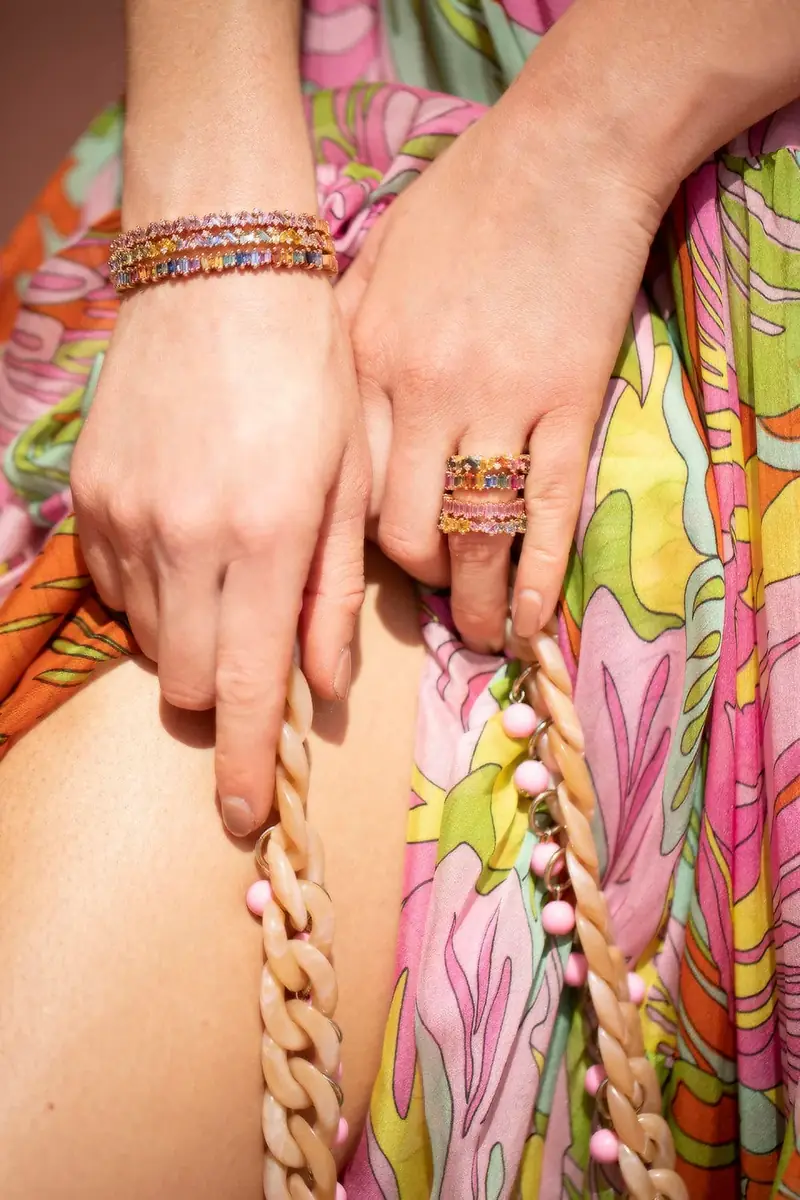 Suzanne Kalan Pink Sapphire Baguette Eternity Band | Thumbnail 3