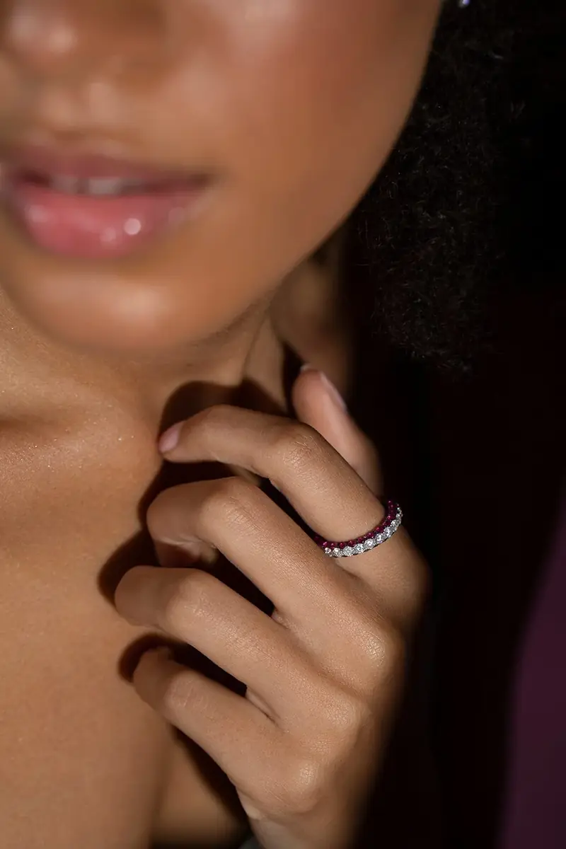 GRAZIELA Ruby & Diamond 3 Sided Ring | Thumbnail 2 GRAZIELA Ruby & Diamond 3 Sided Ring | Thumbnail 2