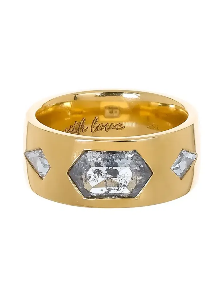 Rustic Hexagon Ring