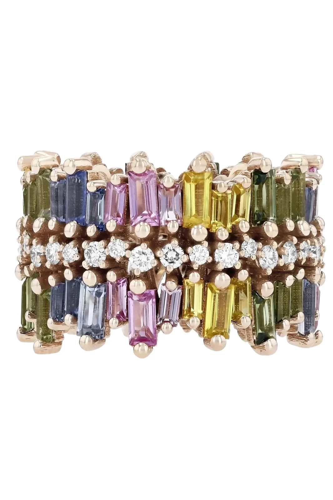 Suzanne Kalan Sansa Pastel Rainbow Sapphire Eternity Band