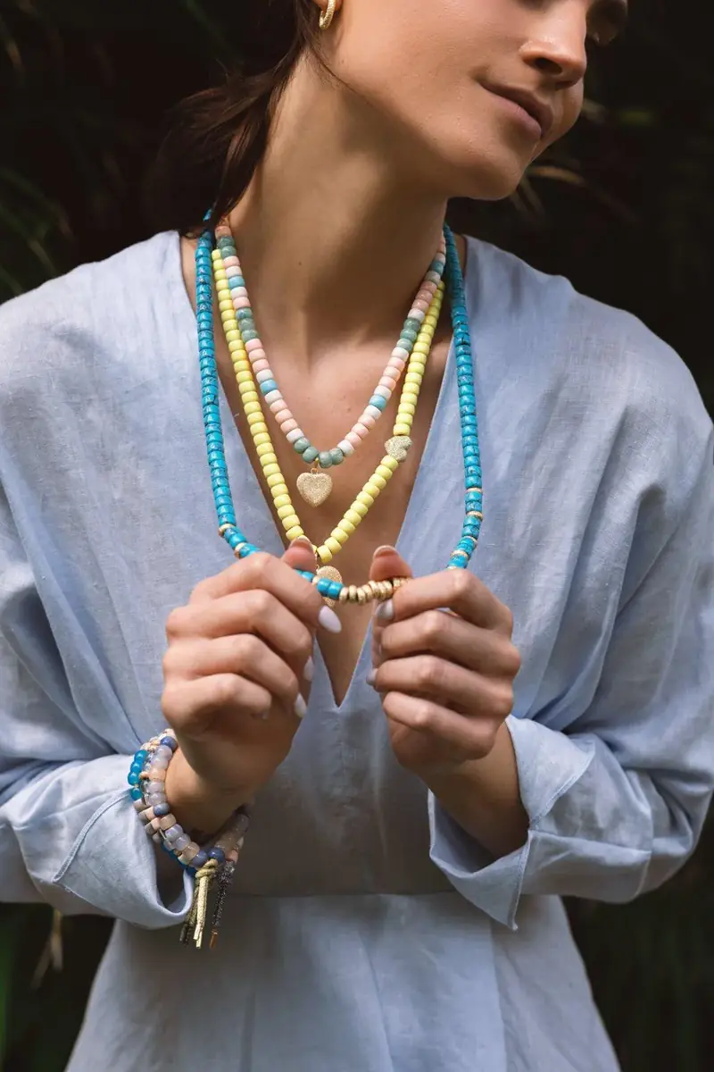 Carolina Bucci Short Forte Beads Cord - Sun | Thumbnail 3 Carolina Bucci Short Forte Beads Cord - Sun | Thumbnail 3