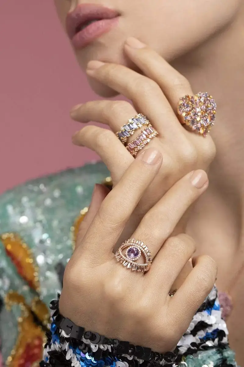 Suzanne Kalan Short Stack Pink Sapphire Eternity Band | Thumbnail 2