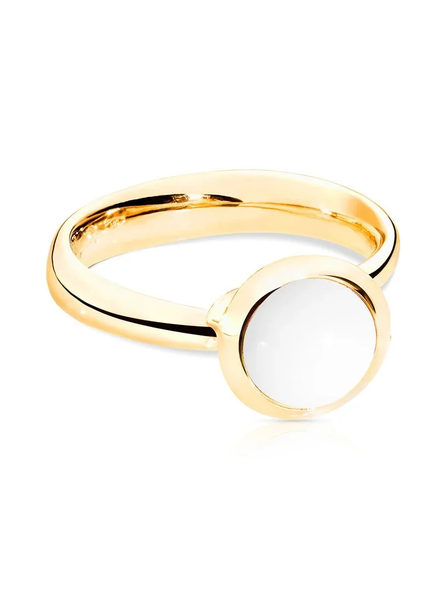 Small Bouton Cacholong Ring Small Bouton Cacholong Ring