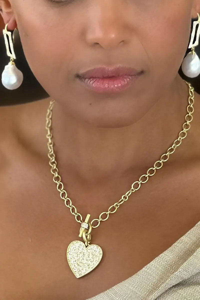LEIGH MAXWELL Small Diamond Toggle Chain Necklace | Thumbnail 2