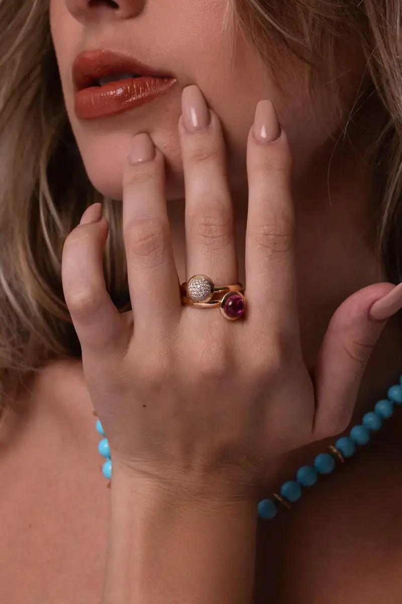 TAMARA COMOLLI Small Rose Tourmaline Bouton Ring | Thumbnail 4