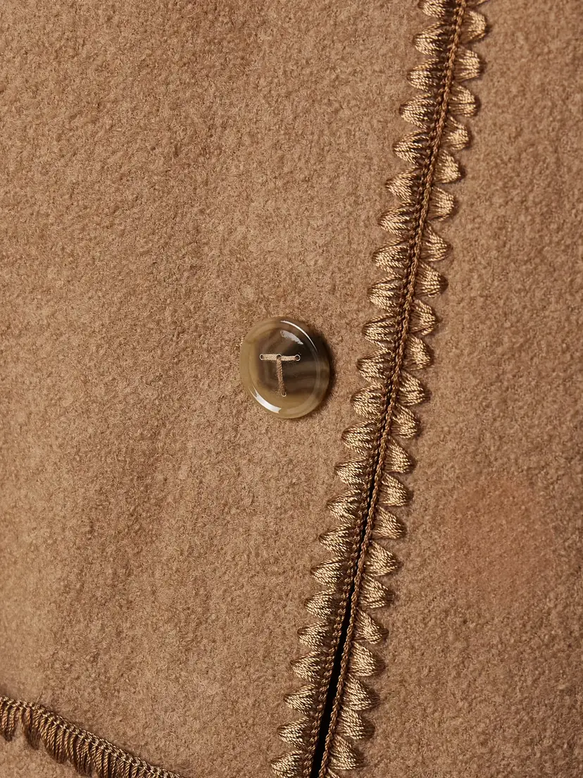 TOTEME Draped Fringed Wool-blend Bouclé Coat | Thumbnail 5