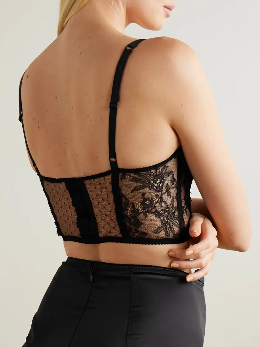 Dolce & Gabbana Embroidered Tulle Underwired Bralette | Thumbnail 2