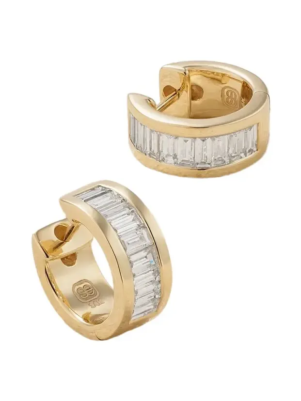 14-karat Gold Diamond Hoop Earrings