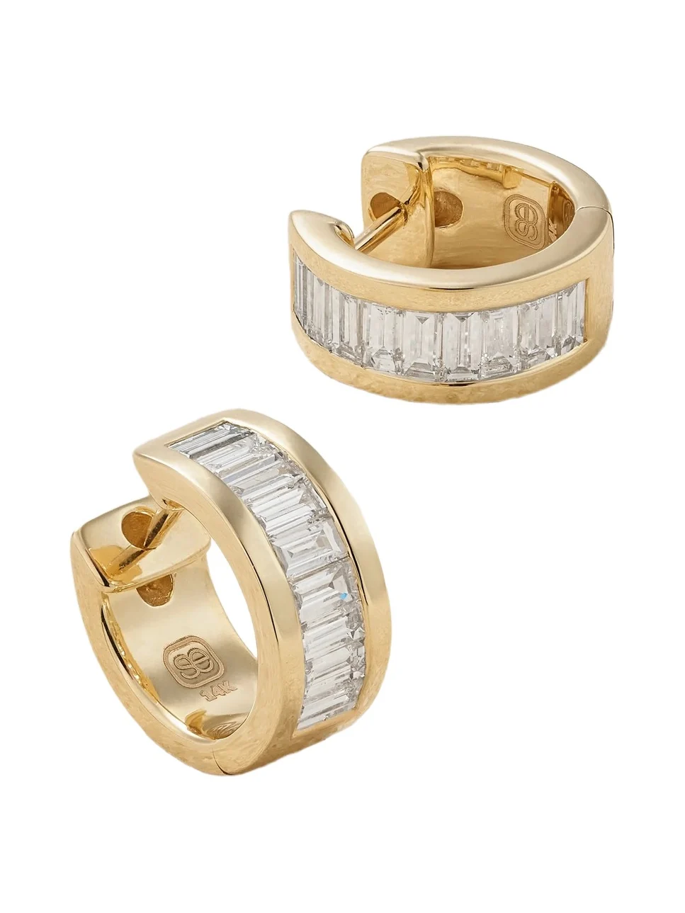 14-karat Gold Diamond Hoop Earrings 14-karat Gold Diamond Hoop Earrings