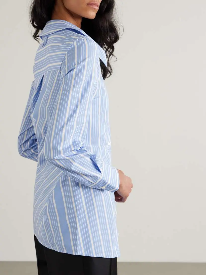 Jacquemus Pablo Asymmetric Striped Cotton-poplin Shirt | Thumbnail 3
