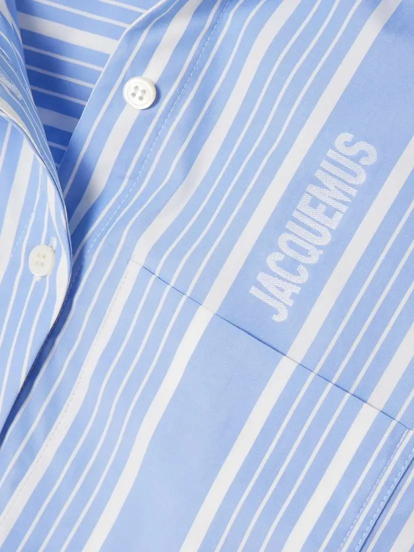 Jacquemus Pablo Asymmetric Striped Cotton-poplin Shirt | Thumbnail 4