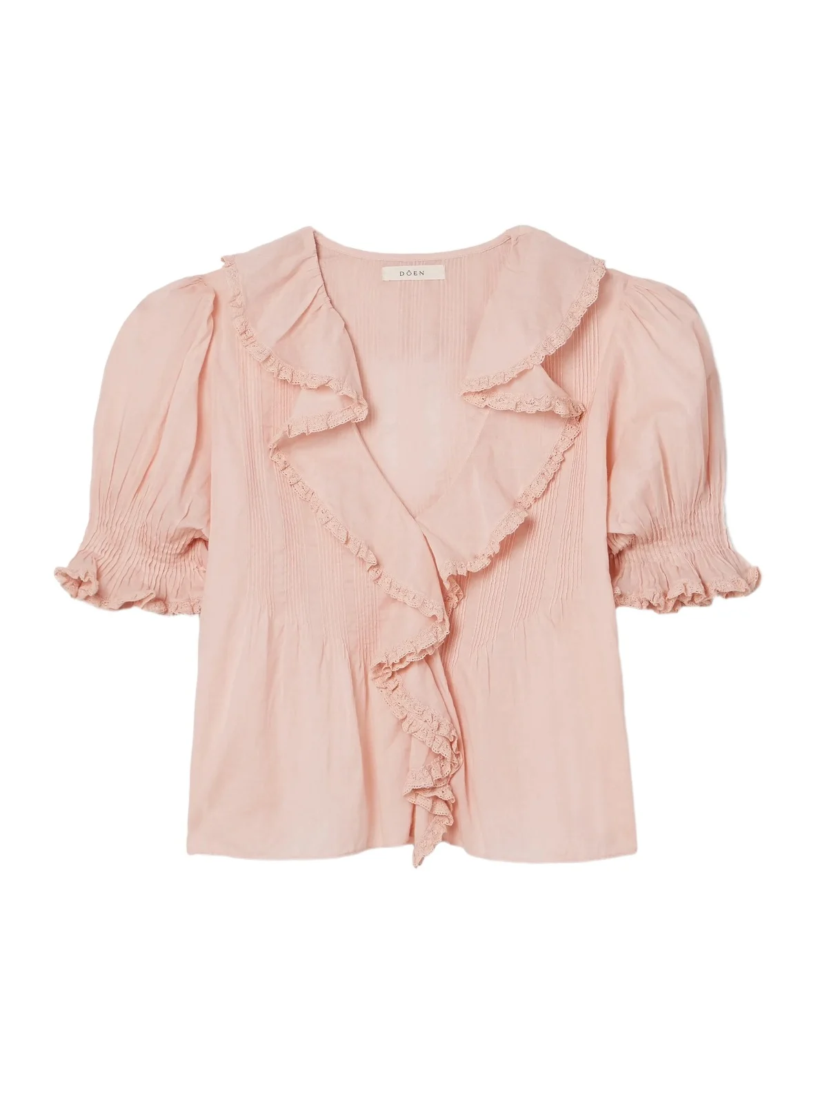 Henri Ruffled Pintucked Lace-trimmed Organic Cotton-voile Blouse Henri Ruffled Pintucked Lace-trimmed Organic Cotton-voile Blouse