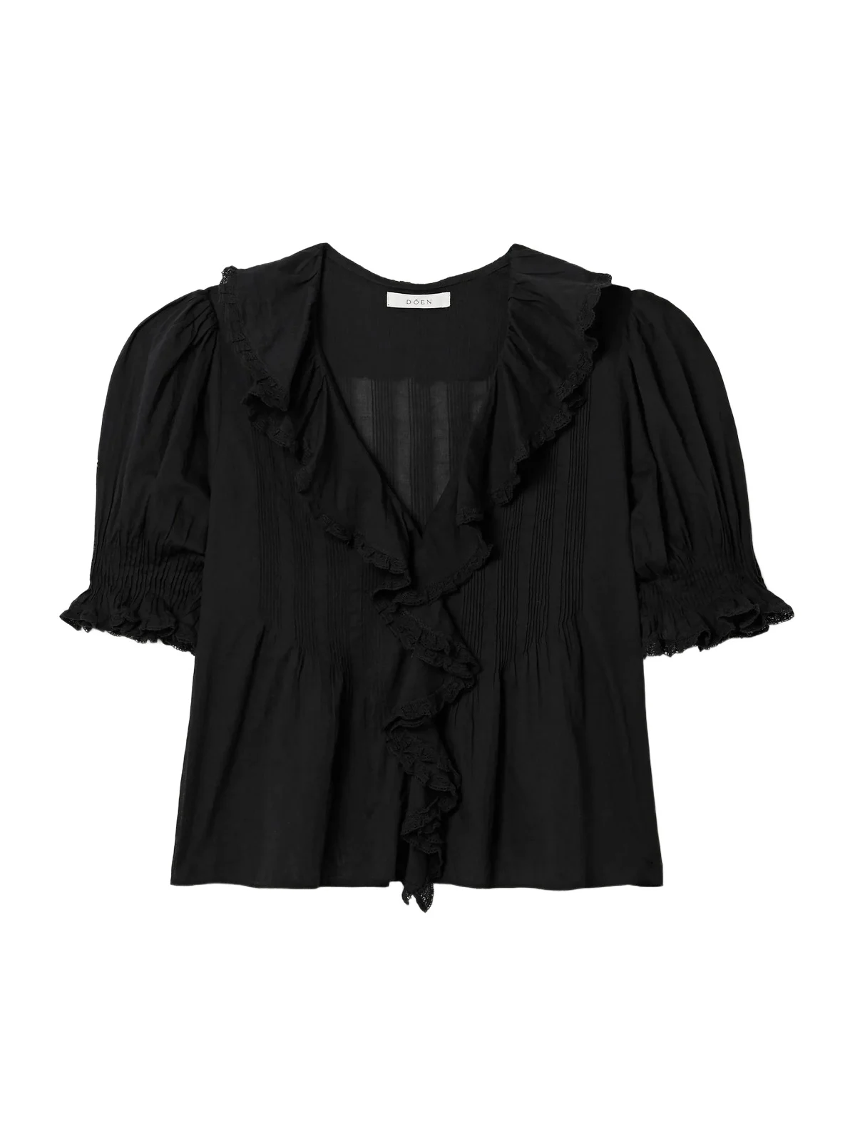 Henri Ruffled Pintucked Lace-trimmed Organic Cotton-voile Blouse Henri Ruffled Pintucked Lace-trimmed Organic Cotton-voile Blouse