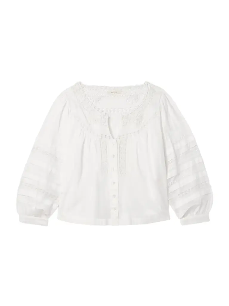 DÔEN Celeste Crochet-trimmed Organic Cotton-voile Blouse | Image 1 DÔEN Celeste Crochet-trimmed Organic Cotton-voile Blouse | Image 1