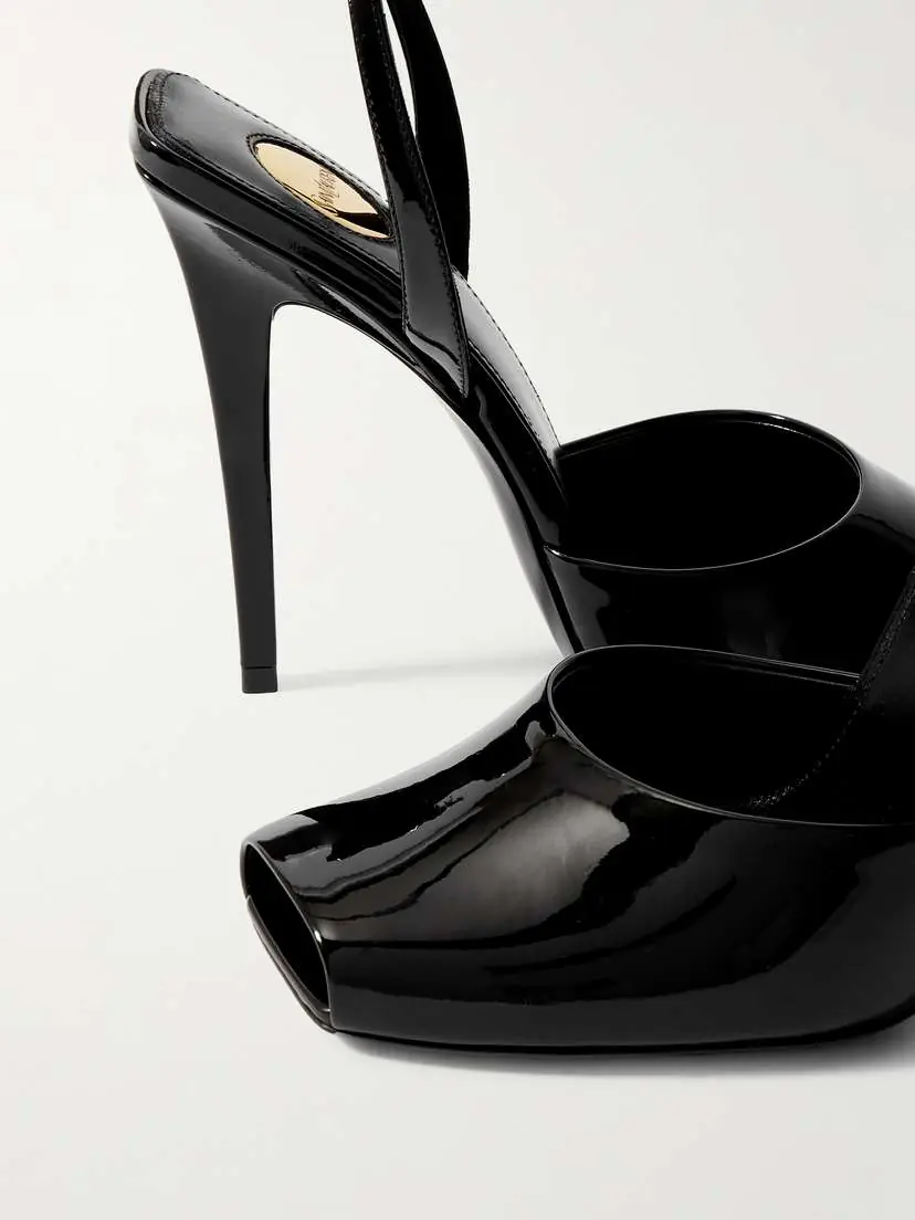 Saint Laurent La Scandale Patent-leather Mules | Thumbnail 4 Saint Laurent La Scandale Patent-leather Mules | Thumbnail 4