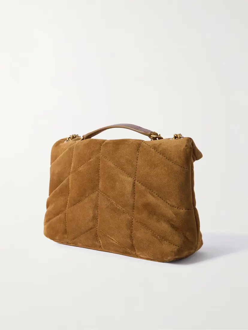 Saint Laurent Toy Puffer Matelassé Leather-trimmed Suede Shoulder Bag | Thumbnail 3 Saint Laurent Toy Puffer Matelassé Leather-trimmed Suede Shoulder Bag | Thumbnail 3