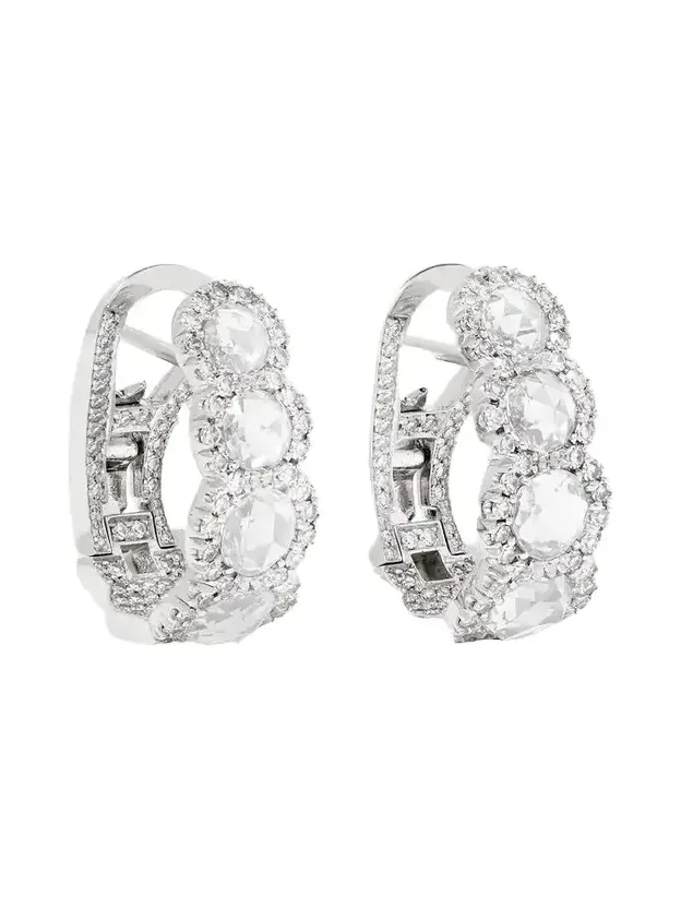 18-karat White Gold Diamond Hoop Earrings