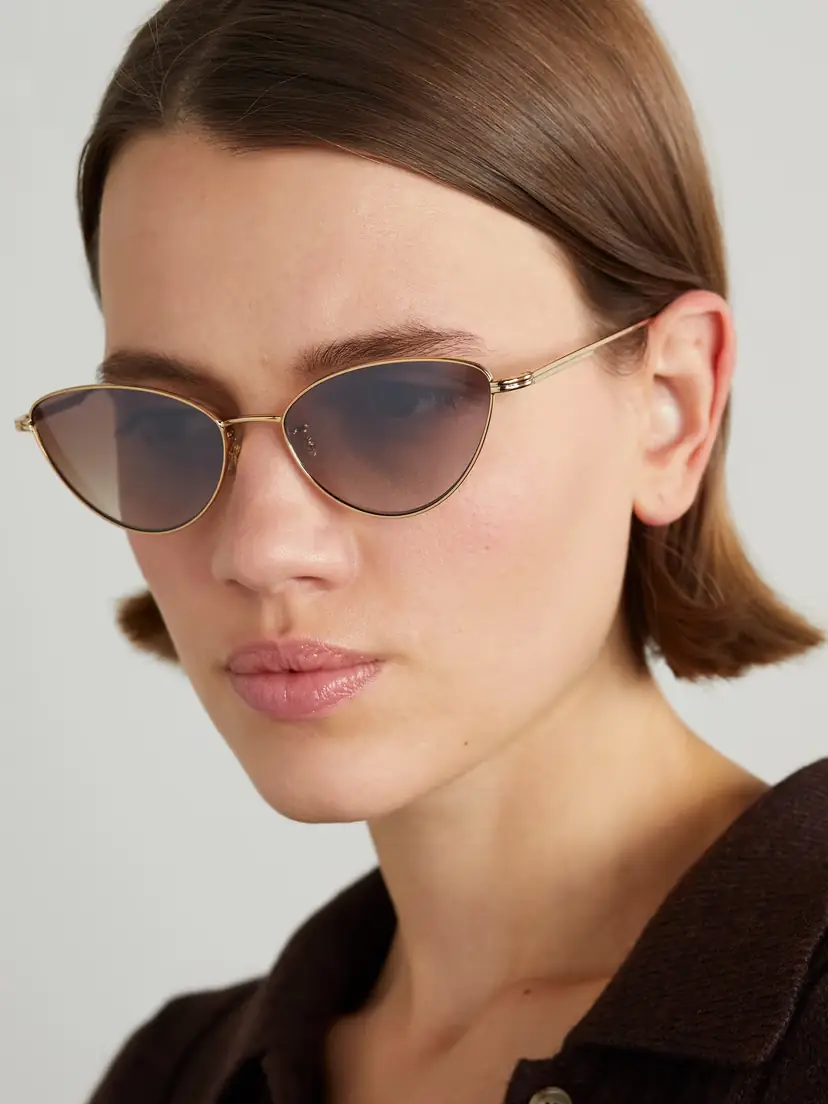 Oliver Peoples + Khaite 1998c Cat-eye Gold-tone Sunglasses | Thumbnail 2