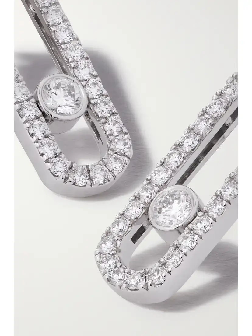 Messika Move Uno 18-karat White Gold Diamond Earrings | Thumbnail 4