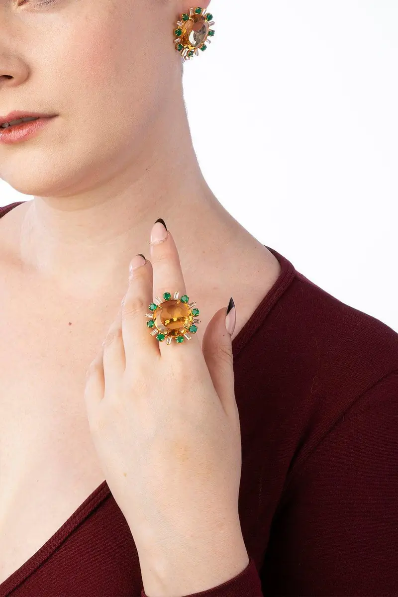 BOUNKIT JEWELRY Quartz Onyx Elsa Ring | Thumbnail 2
