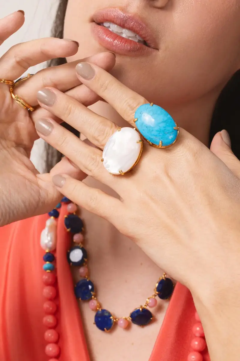 BOUNKIT JEWELRY Turquoise Celine Ring | Thumbnail 3